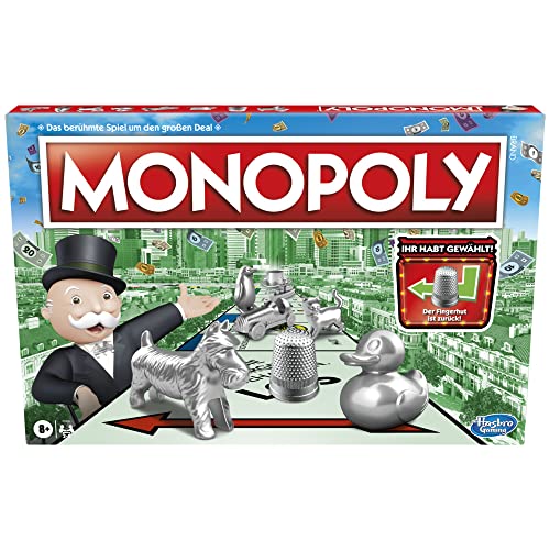 Monopoly Brettspiel, Familienspiel für Erwachsene und Kinder, 2 bis 6 Spieler, Strategiespiel für Kinder, Geschenk für Familien, ab 8 Jahren