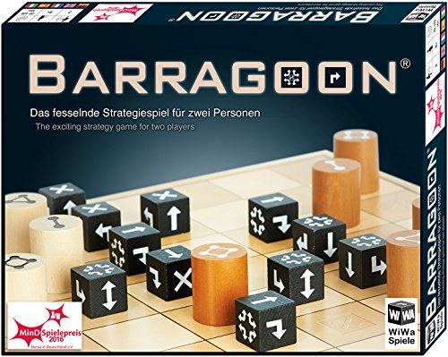 WiWa Spiele 790016 - BARRAGOON - Gewinner MinD-Spielepreis 2016 (Spiel Gesellschaftsspiel Brettspiel Strategiespiel für 2 Spieler ab 8 10 12 Holz Spiel-Steine)