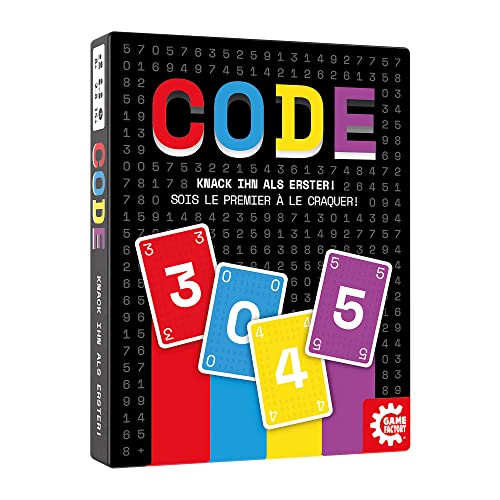 Game Factory 646301, Code, Kartenspiel für Erwachsene und Kinder ab 8 Jahren, 2-8 Spieler, Rot,blau,gelb,lila,weiß