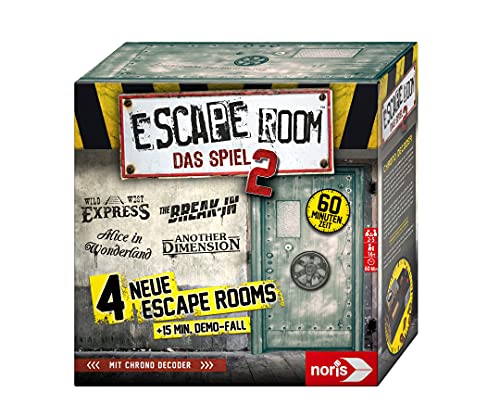 Noris 606101891 - Escape Room 2 (Grundspiel) Familien und Gesellschaftsspiel für Erwachsene, inkl. 4 Fällen und Chrono Decoder, ab 16 Jahren