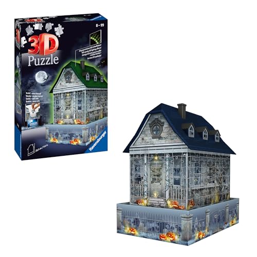 Ravensburger 3D Puzzle Gruselhaus bei Nacht 11254 - 257 Teile - für Halloween Fans ab 8 Jahren