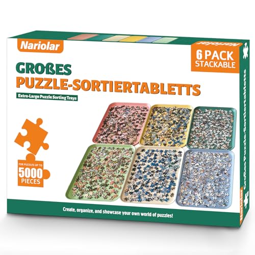 Nariolar 43.0 * 30.5CM Stapelbare Puzzle-Sortierer, 6er-Pack Puzzle Sortierschalen zum Sortieren von 2000/3000/5000 Puzzle-Stücken