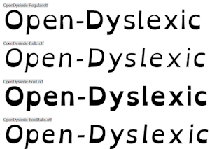 OpenDyslexic font schriftart